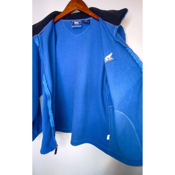 Polar Quality Sportswear Fleece Jacket Medium Blue Alaska Embroidery Retro Cozy - Picture 9 of 10